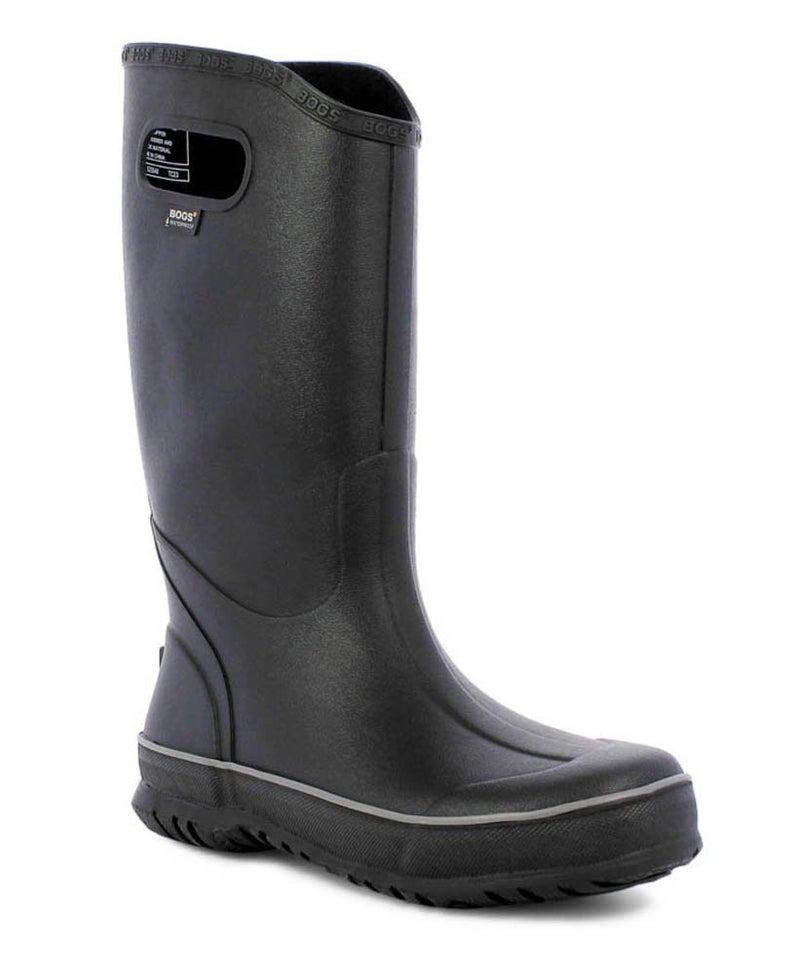 Bogs Men's Waterproof Rubber Rain Boot, Black, 8 D(M) US